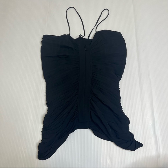 Robert Rodriguez Silk Black Ruffle Camisole Blouse - Picture 6 of 10